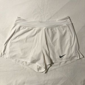 Nike White stretchy shorts with liner